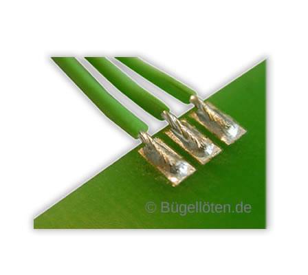 Lötung von Einzellitzen auf einer Leiterplatte